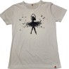 Polera Blanca Larga - Bailarina Hojas Negras